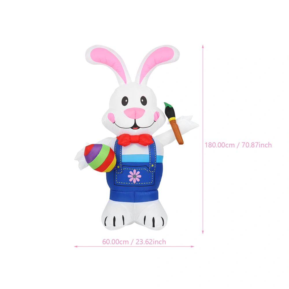 1 Set Luminous Easter Rabbit Decoration Garden Inflatable Bunny Model (US Plug)