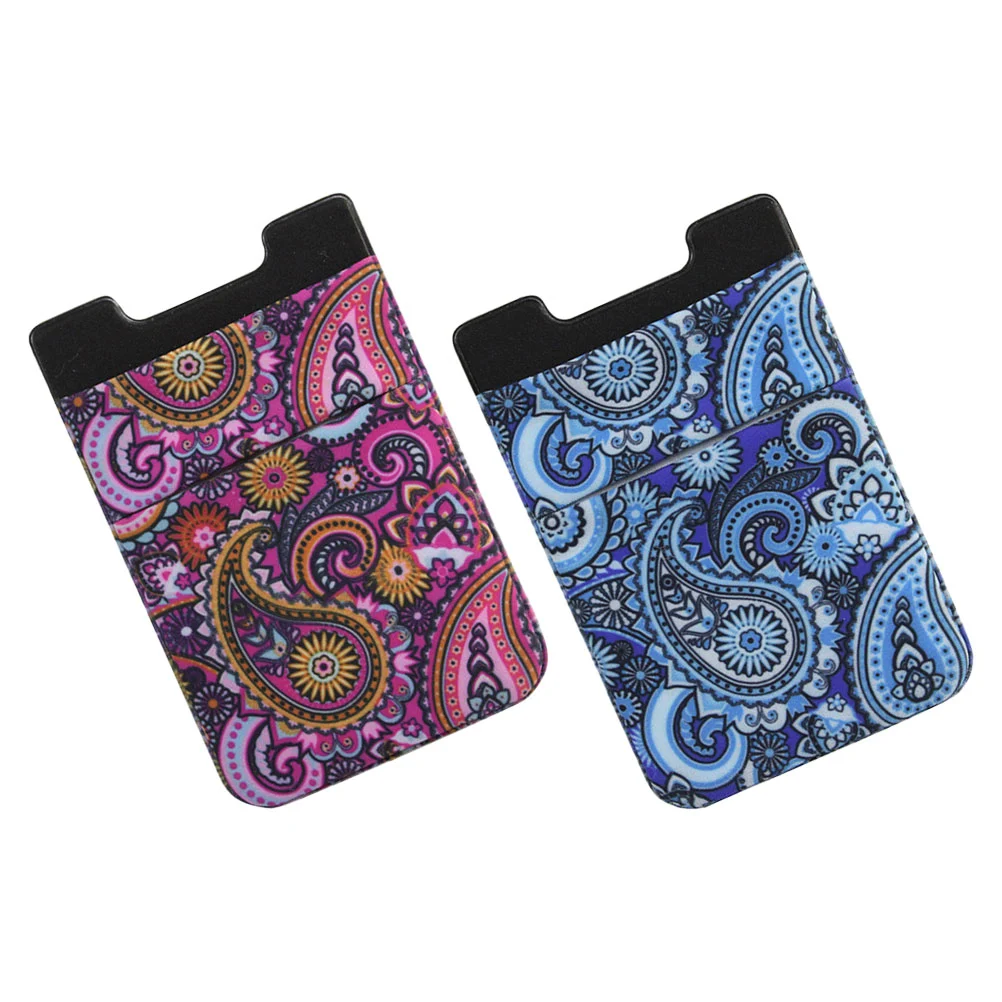 2pcs Phone Back Card Holders Adhesive Mobile Phone Case Back Card Wallets