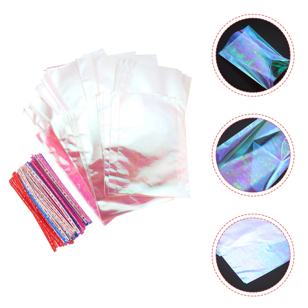 100Pcs Candy Wrapping Bags Transparent Cookie Bags Portable Gift Packaging Bags