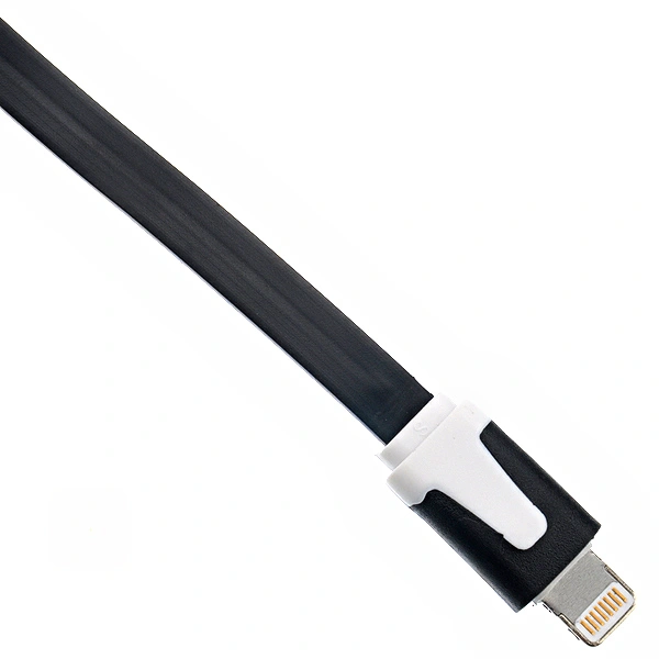 1M Flat Noodle Style 8-pin USB Sync Data & Charging Cable for iPhone 5 /iPad mini /iPad 4 (Black)
