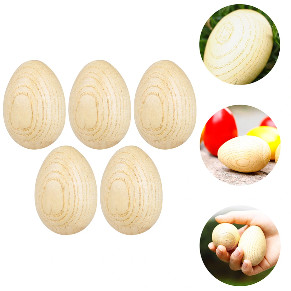 5pcs Kids Music Toys Wooden Blank Egg Shakers Hitting Toys Kids Educational Toys