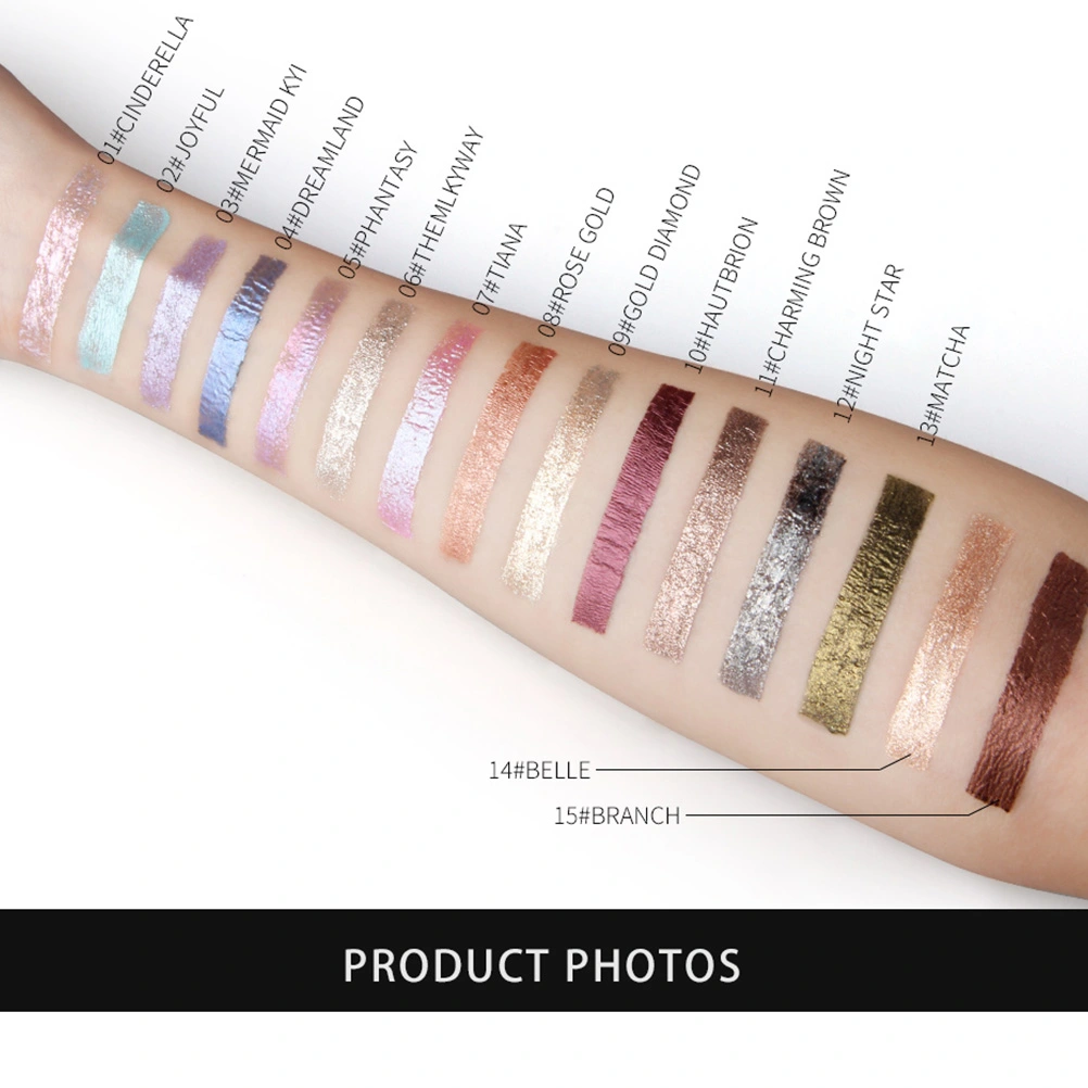 1pc Women Glitter Eye Shadow Shiny Liquid Eye Shadow Eye Makeup Accessories Cosmetics Supplies 12