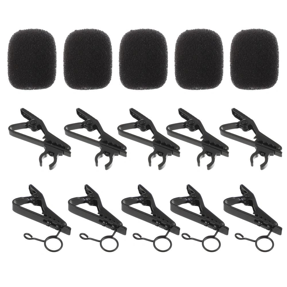 18pcs/set Microphone Tie Clips with Mic Sponge Covers and Mic Metal Wire Clips