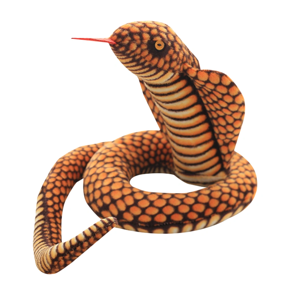 Novelty Plush Toy Simulation Cobra Halloween Game Props Adults Kids Creative Birthday Gift Sofa Decorative Plush Toy (110cm)