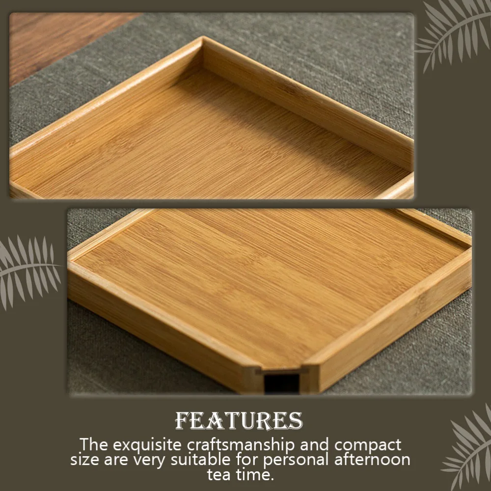 Bamboo Teaware Tray Vintage Tea Tray Decorative Tea-leaf Tray Teaware Accessory