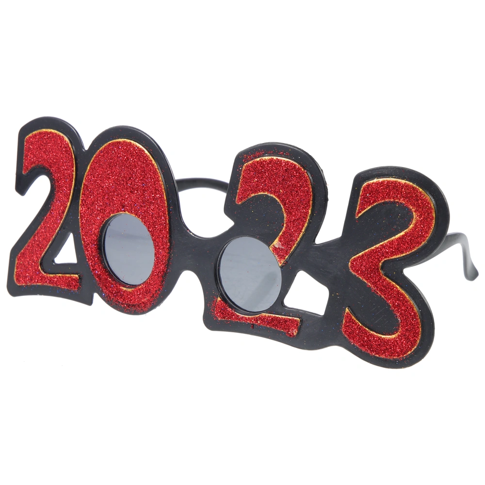 1 Pair of New Year's Day Party 2023 Number Sunglasses Plastic Eyewear Party Decor