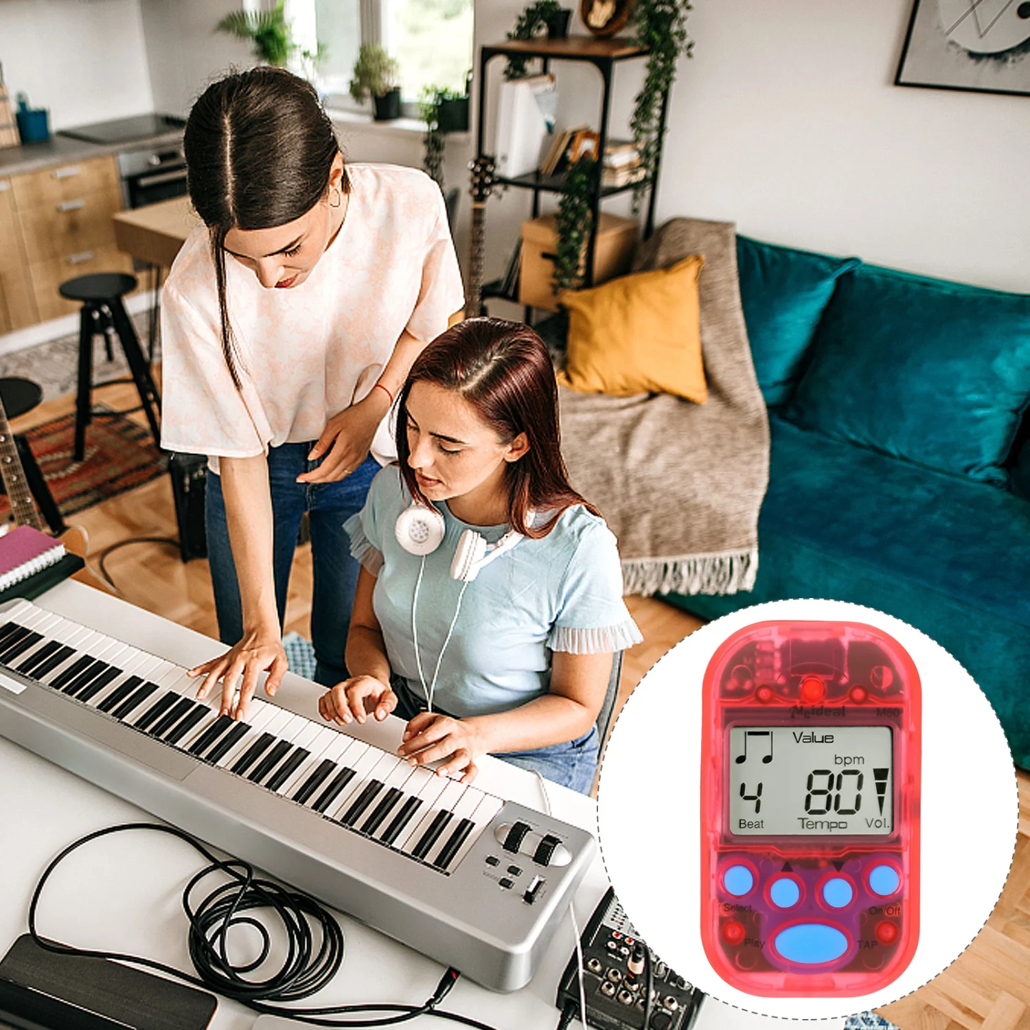 1Pc Guitar Electronic Beat Tempo Universal Mini Metronome Guitar Metronome