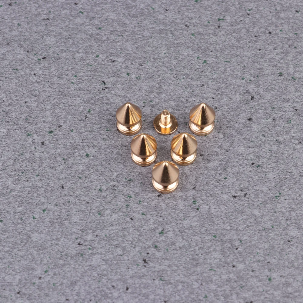 20Pcs Bullet Shaped Rivets DIY Clothes Rivets Punk Style Metal Rivets Accessories for Shoes Clothing Bag (Golden)