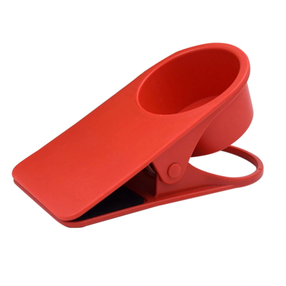 Drinking Cup Holder Clip Table Bottle Cup Stand Water Coffee Mug Holder Saucer Clip Design for Home Office (Red)