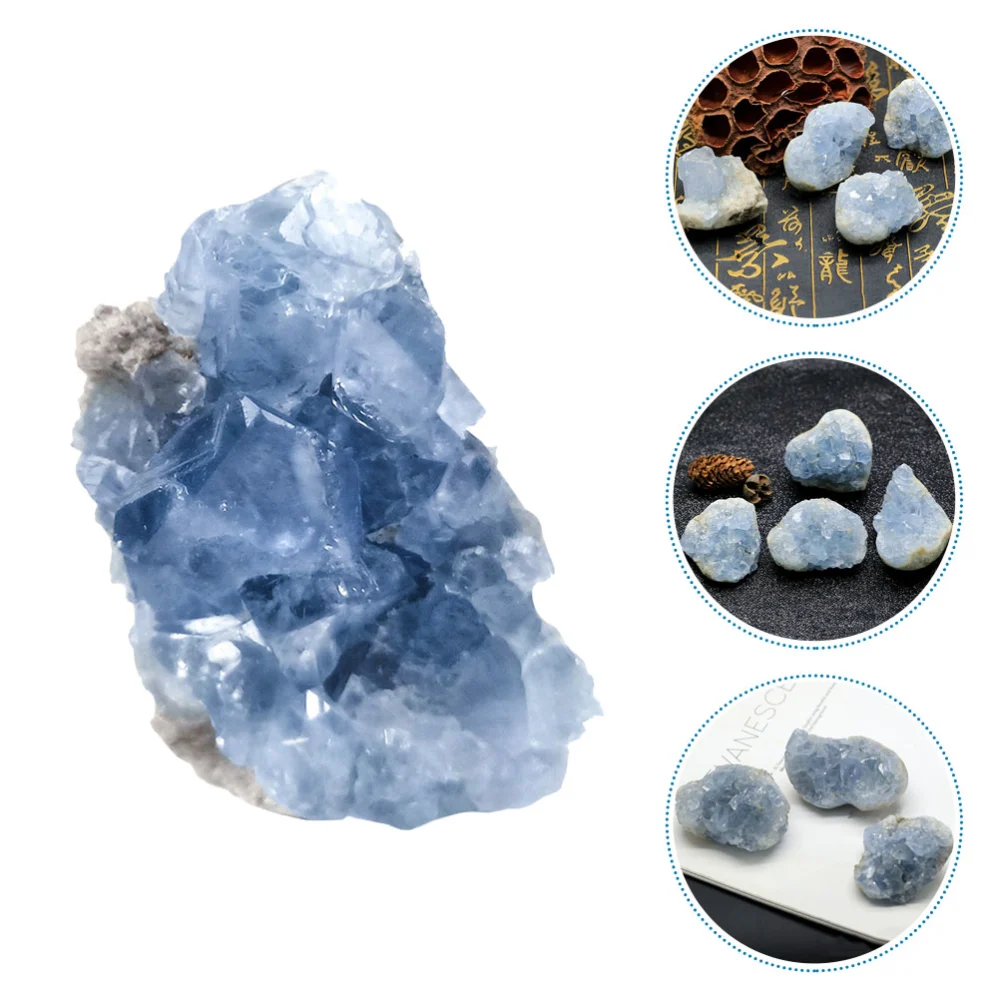 1pc Natural Ore Stones Celestite Healing Crystal Mineral Specimens Ore (Random Shape)