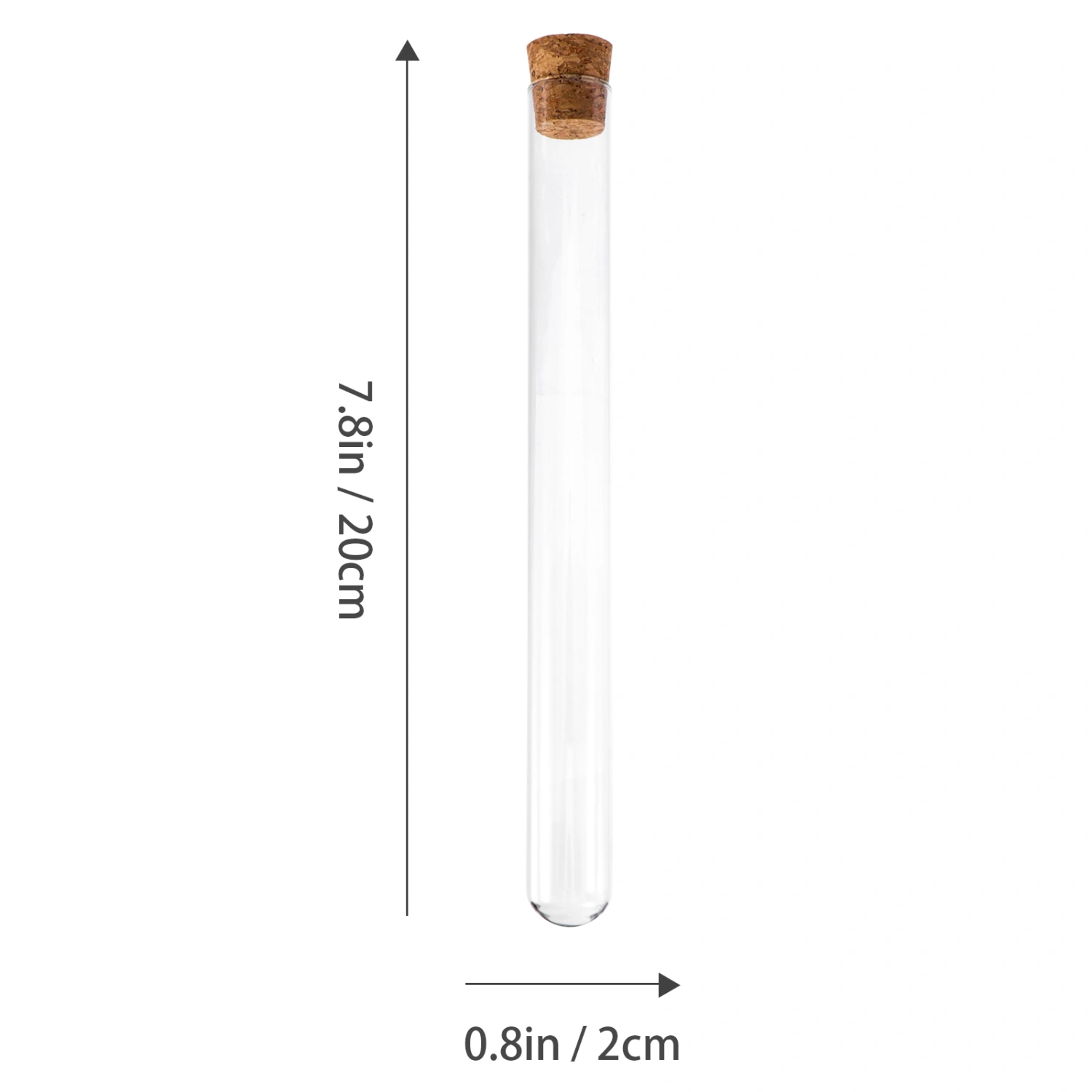 4pcs Transparent Test Tube with Cork Stopper Flat Round Bottom Glass Bottles for School Scientific Experiments Powder Liquid Storage