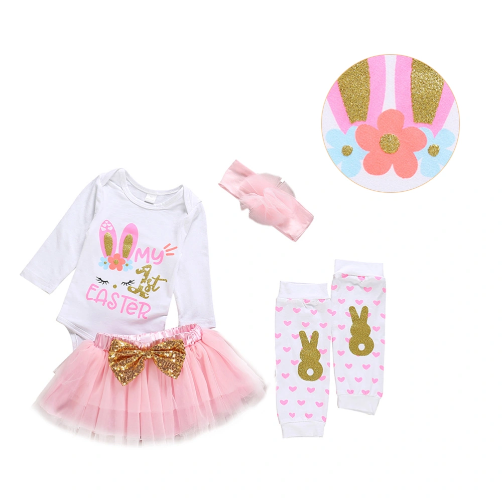 Easter Kids Costume Set Party Dressed Up Clothing Suit Easter Themed Toddlers Clothes Set for Baby Infant (Fit for 90cm Height, 6-12 Months)