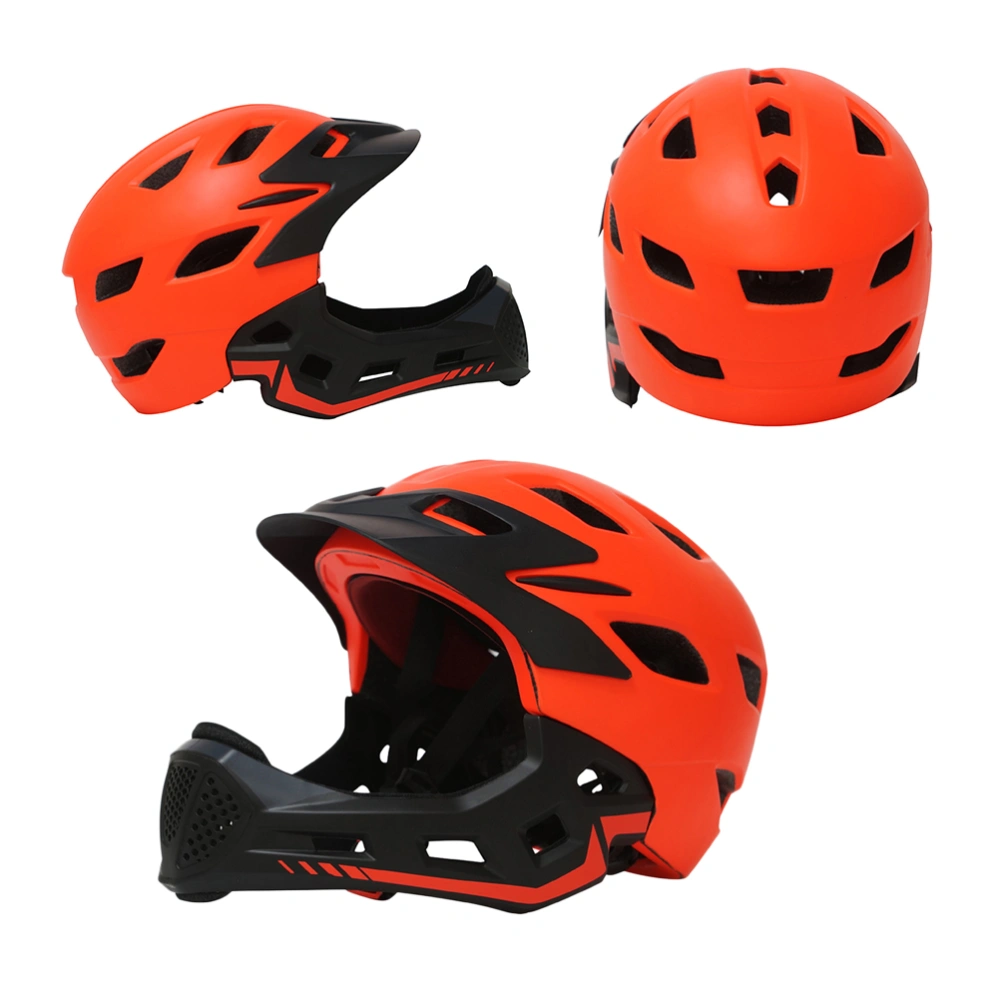 1PC Stylish Helmet 16 Holes Bike Riding Helmet Ventilation Protective Helmet Full Helmet Balance Car Helmet for Kids Outdoor Use (Orange Head Circumference 50-57)