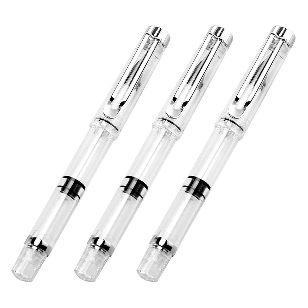 3Pcs Fountain Brush Pens Plastic Brush Pens Smooth Writing Brush Pens Calligraphy Pens