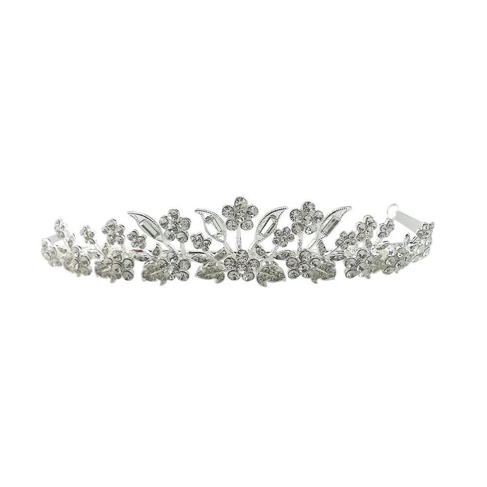 New Fashion Luxury Plum Rhinestone Bridal Crown Wedding Headdress for Women Bride Wedding Hair Accessories(Silver)