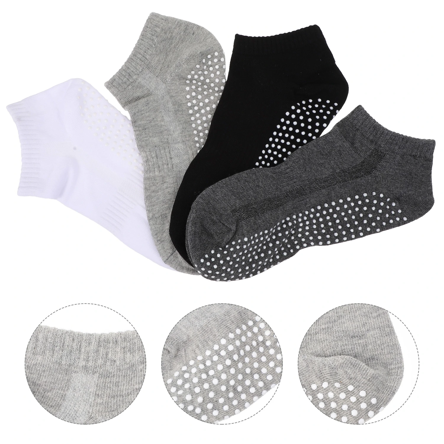 4 Pairs Practical Yoga Socks Non-slip Sports Socks Sweat Absorbing Socks