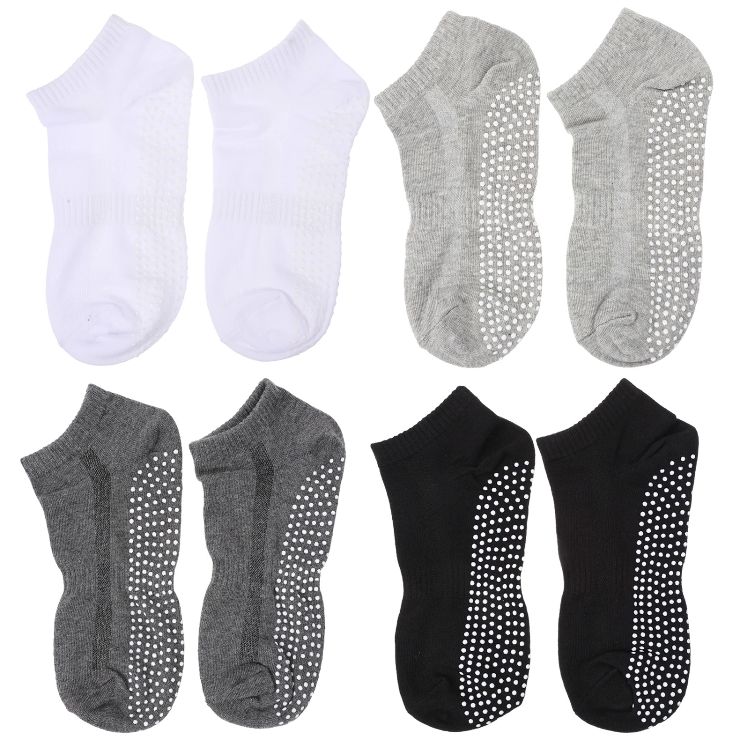 4 Pairs Practical Yoga Socks Non-slip Sports Socks Sweat Absorbing Socks