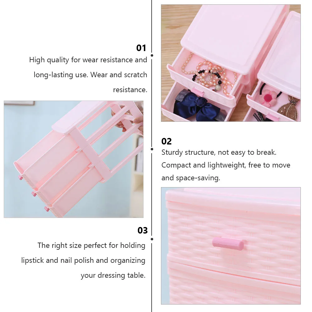 1Pc Desktop Storage Box Drawer-type Box Multi-layer Jewelry Case for Girl