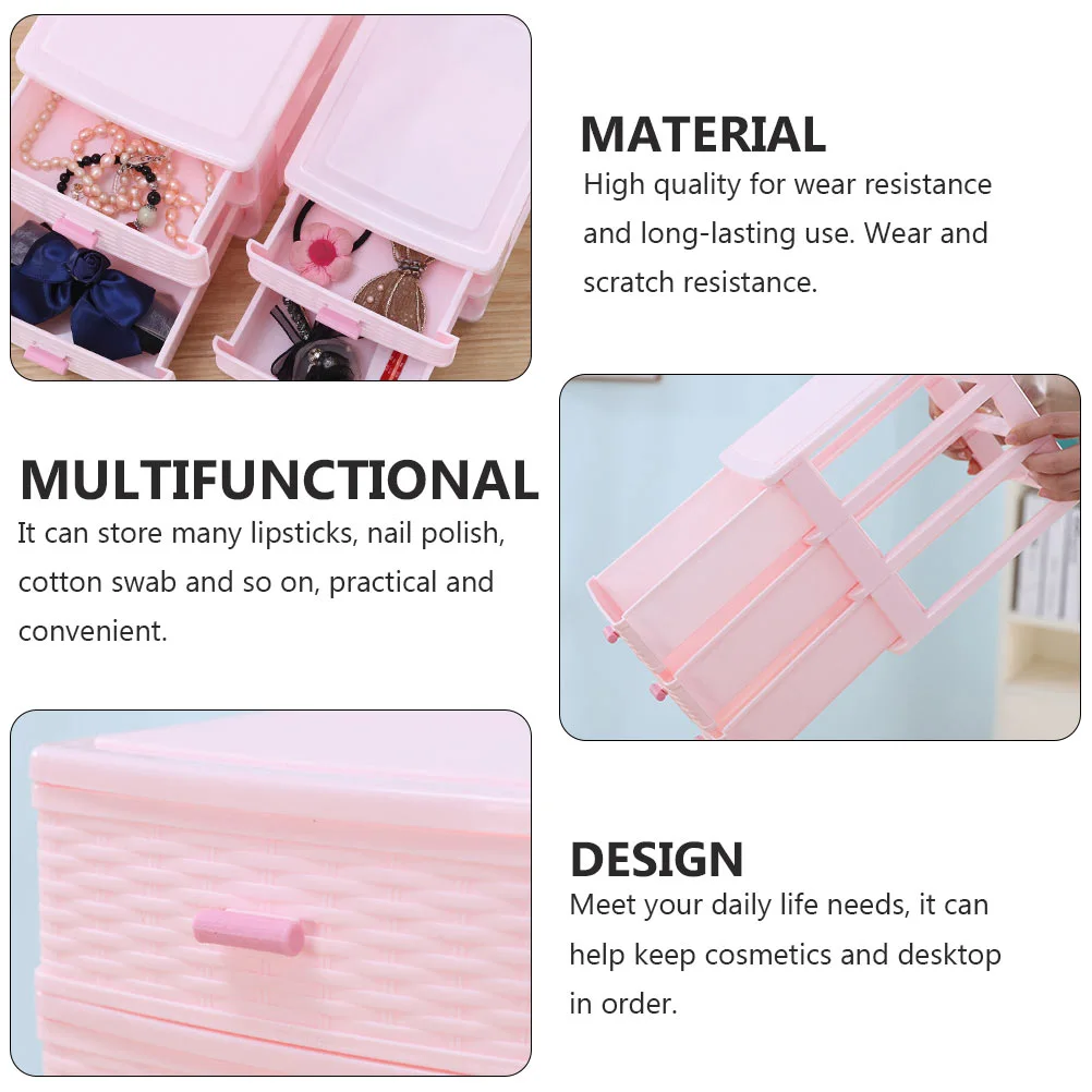 1Pc Desktop Storage Box Drawer-type Box Multi-layer Jewelry Case for Girl
