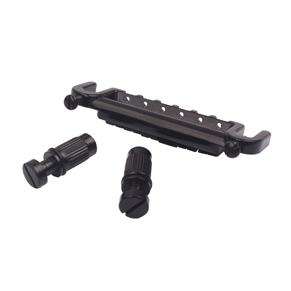 Wraparound Roller Bridge Saddle Tailpiece Combo for Electric Guitar Replacement Parts Accessories (Black)