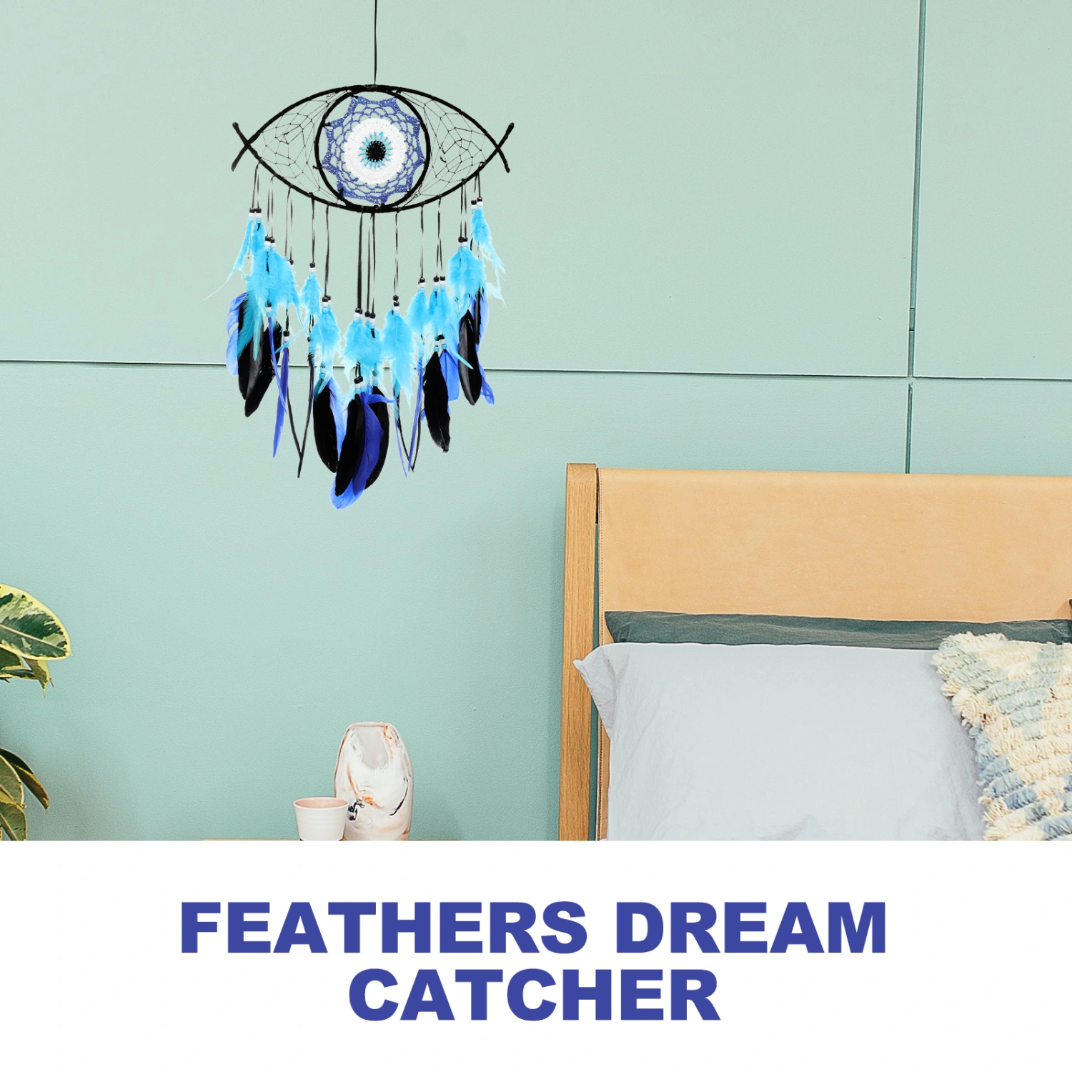 Plumes Dream Catcher Bedroom Wall Hanging Ornament  Evil Eye Dreamcatcher Decor