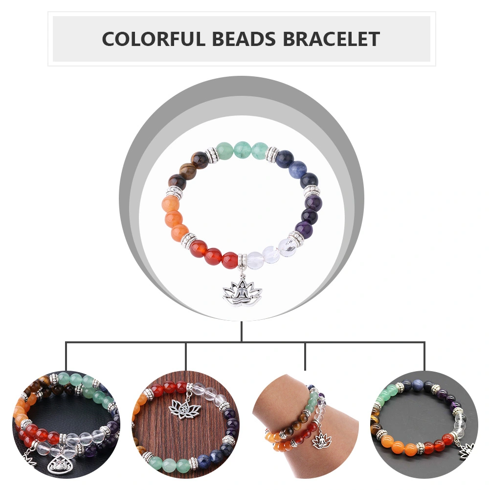 1Pc Colorful Energy Stone  Bracelet Yoga Bracelets Wrist Decor (Assorted Color)