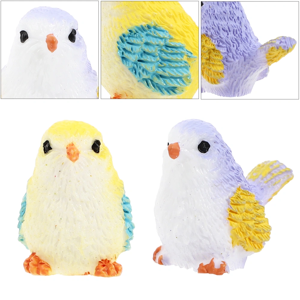 8pcs Adorable Resin Bird Ornament Decorative Desktop Adornment Garden Decor