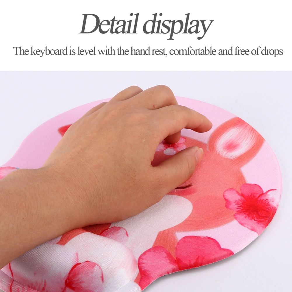 1 Set Keyboard Mouse Hand Cushion Memory Wrist Pad Mouse Pattern Slow Hand Fatigue Relieve Mat (Pink)