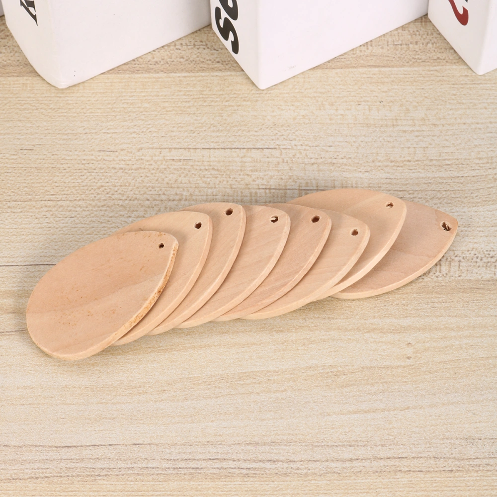 20pcs Wooden DIY Pendants Pre-hole Blank Natural Unfinished Water Drop Teardrop Shape Pendants