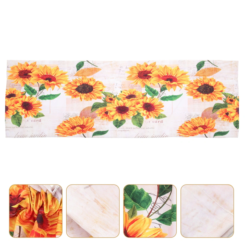 2Pcs Fresh Sunflower Pattern Window Valance for Kitchen Sunflower Short Curtain