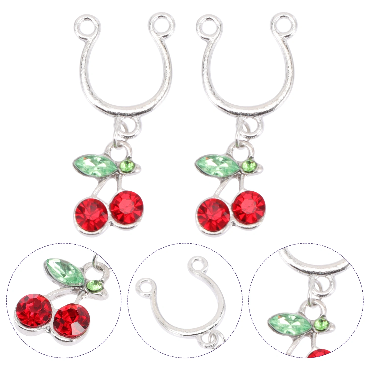 1 Pair Cherry Nipples Noose Non Piercing Nipples Rings Nipples Jewelry