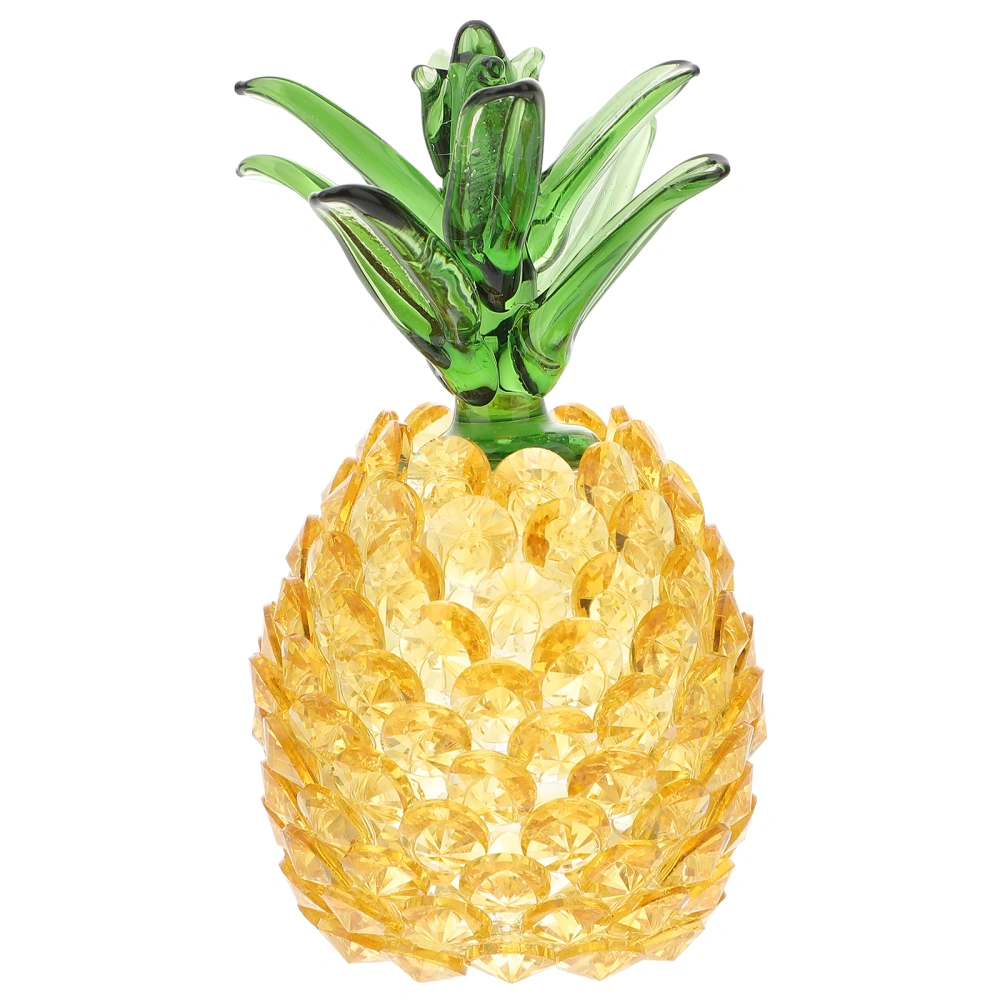 1pc Crystal Pineapple Ornament Home Office Tabletop Decoration Photo Prop