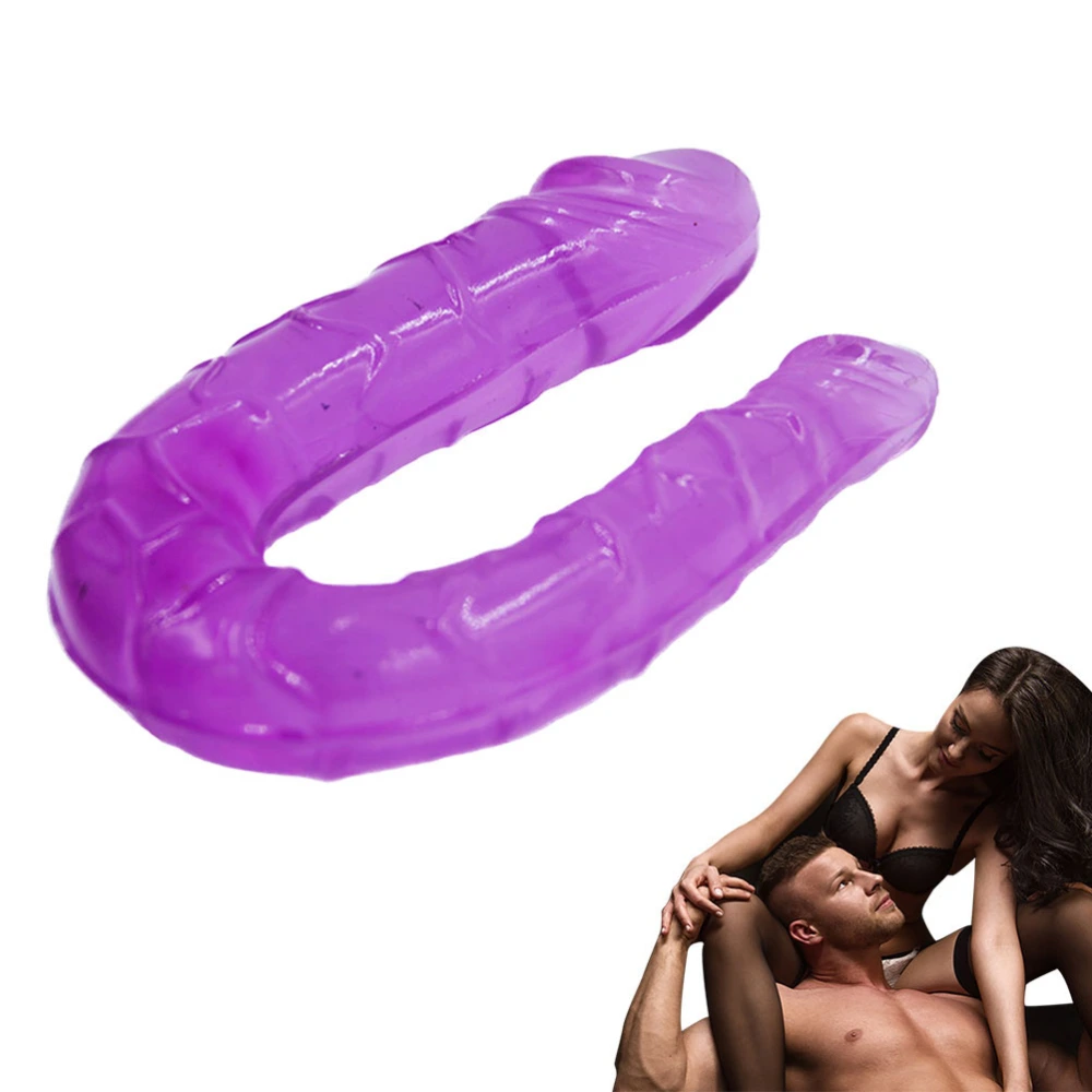 Flexible Adult Sex Toy Massager Wand Double Penetration Dildo G Spot Stimulator for Women (Purple)