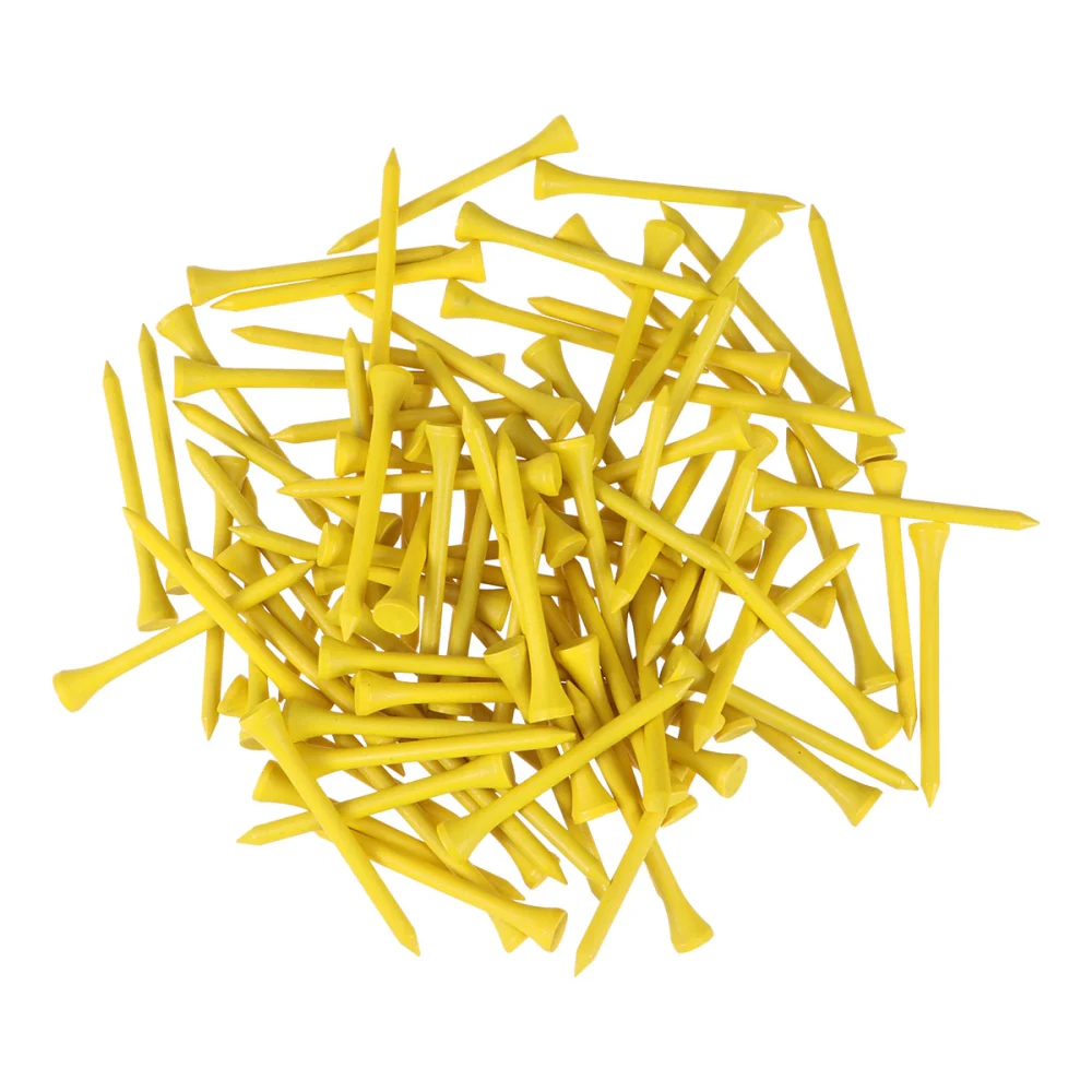 100pcs 8.3cm Length Yards Wooden Tees for Outdoor Sports (Yellow)