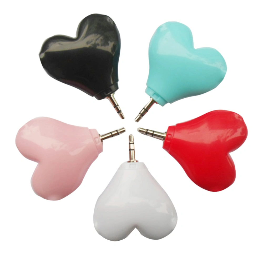 Heart Shape Male To 2 Port 3.5mm Headset Universal Splitter Portable Keychain Earphone Splitter(White)