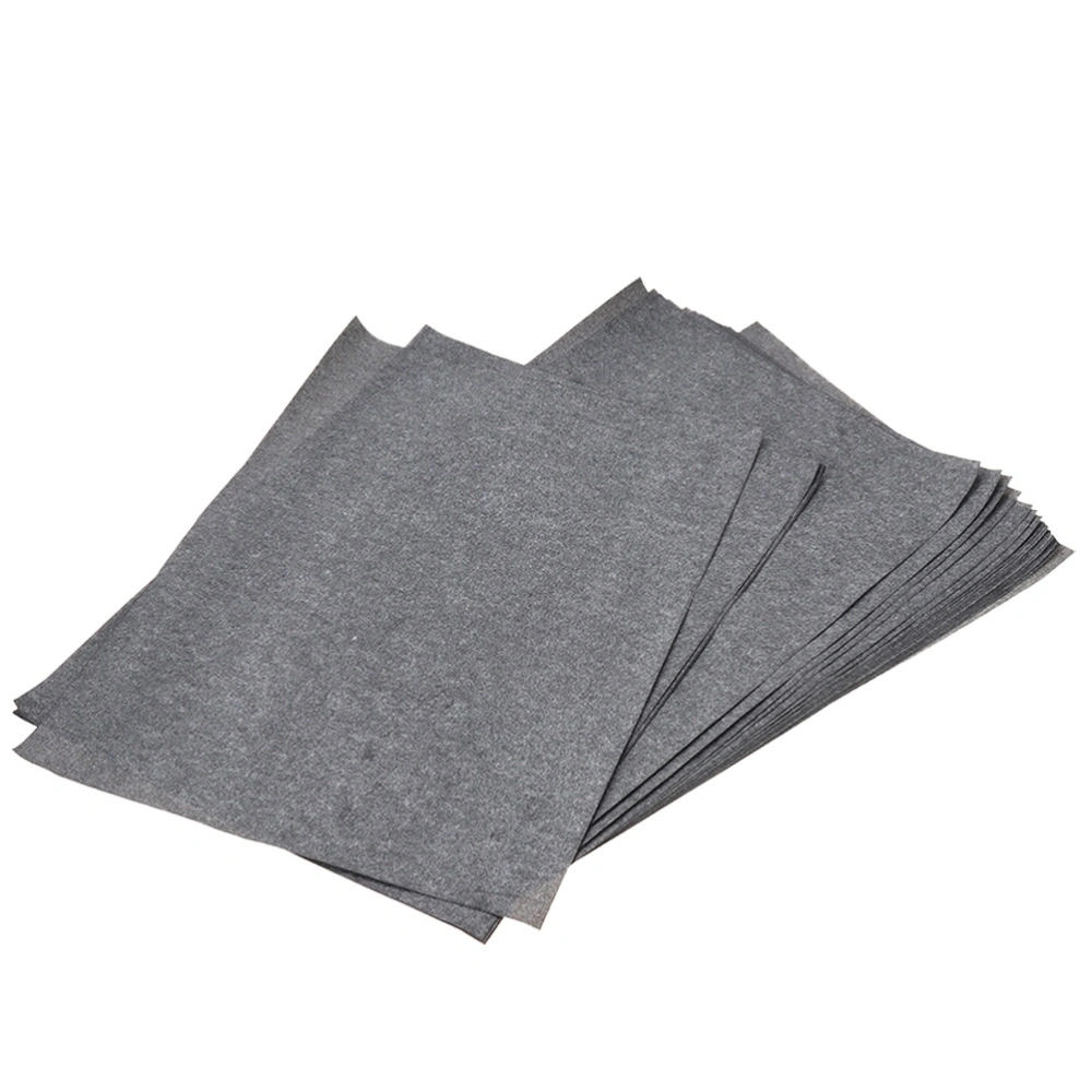 50 Sheets/Bag Transfer Paper Tracing Paper Graphite Carbon Paper Painting Carbon Coated Paper (Gray and Black)