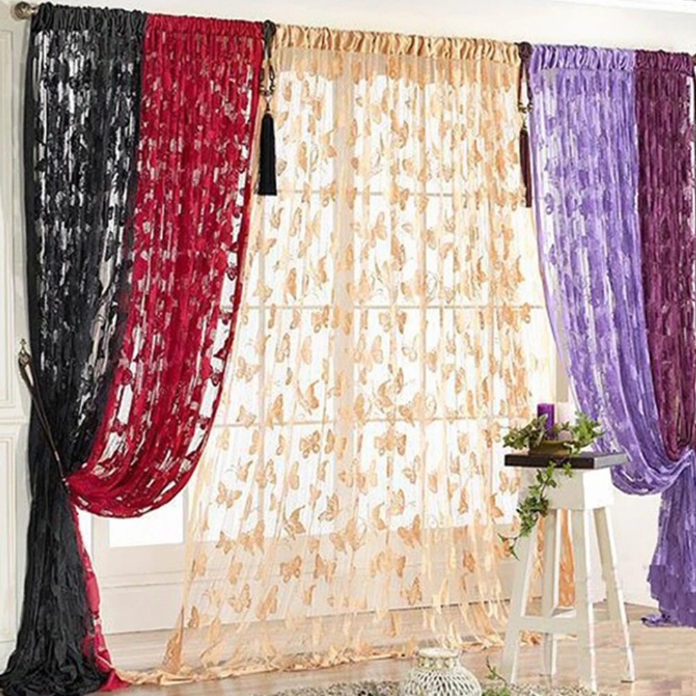 100 x 200 CM Strip Tassel Line String Curtain Room Divider Thread Curtain Line Curtain Blackout Curtains Window Fringe Wall Panel Room Divider Screen Doorway Door Scarf Drape Curtain Valance Window Treatments (Black)