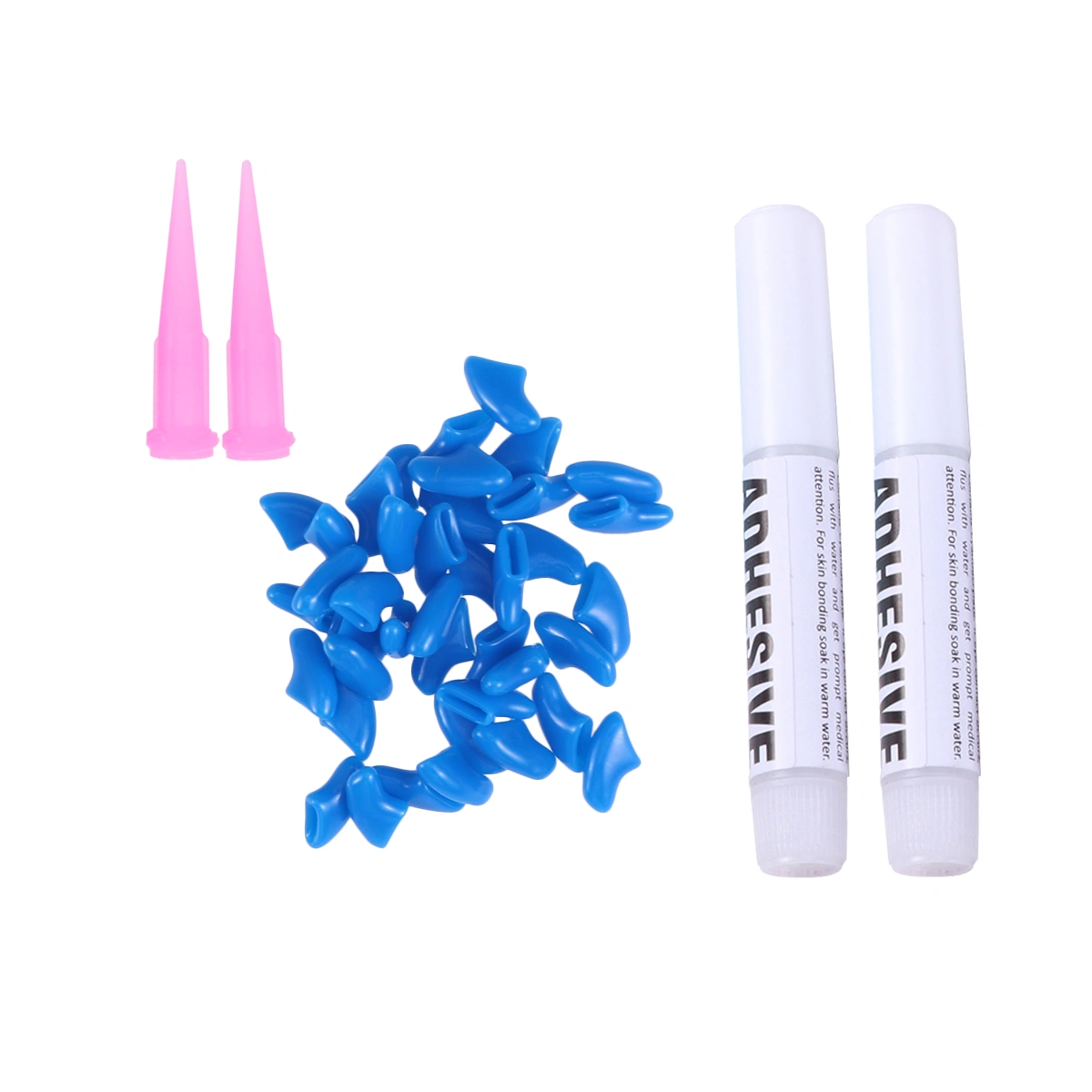 40pcs Cat Nail Covers Claw Paws Caps Gel Protector Adhesive Glue Pet Accessories Pet Nail Caps Lovely Pet Paw Claw Control Nail Protector for Cat and Dog (Blue Size XS)