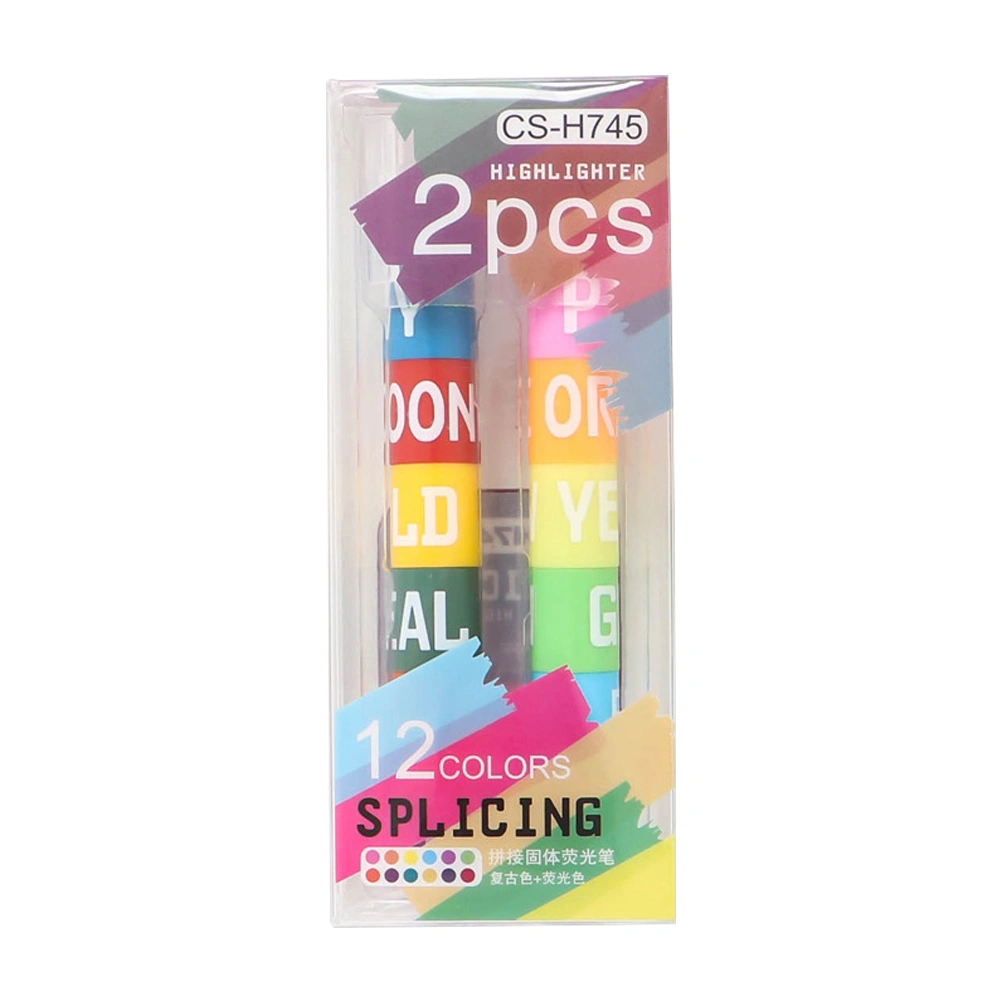 2pcs Mark Pens Convenient Highlighters Durable Office DIY Note Markers