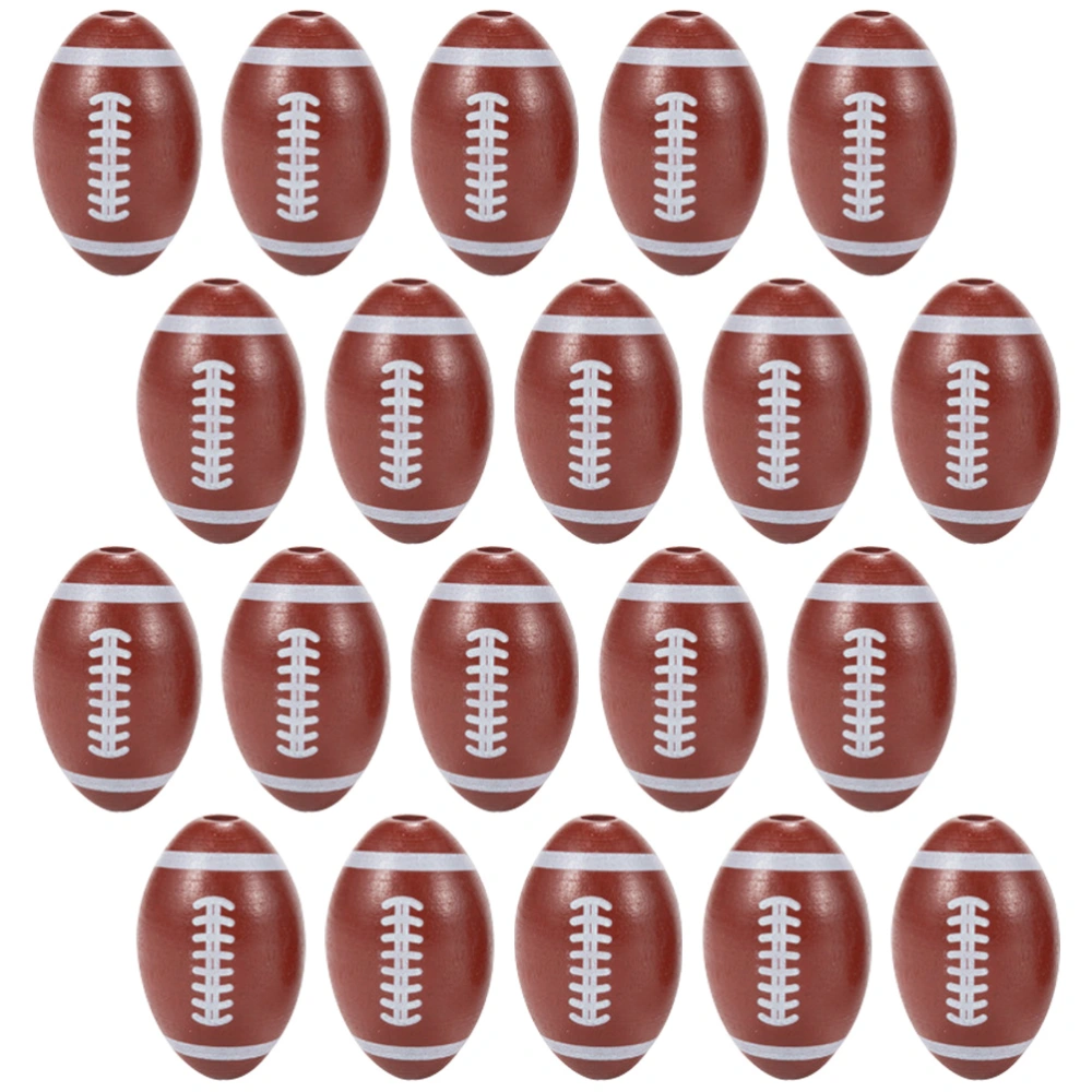 50pcs Jewelry Making American Football Beads Wooden Sport Beads for DIY Bracelets Necklace