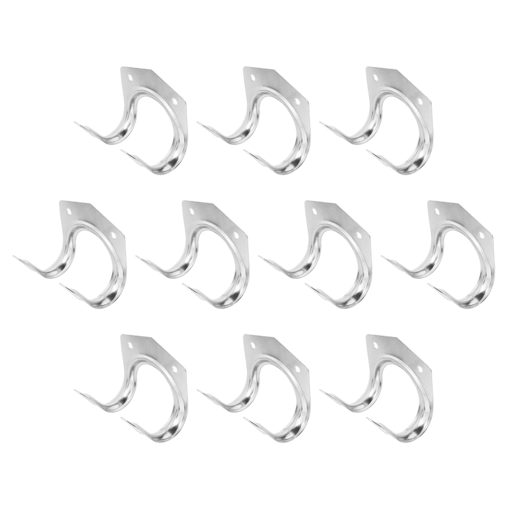 10pcs Sturdy Iron Hook Double Hooks Water Pipe Rack Watering Hose Bracket