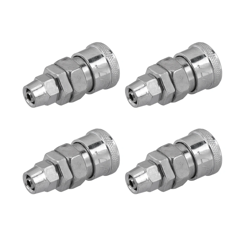 4Pcs C-type Self-locking Quick Coupling Quick Pneumatic Joint for Automation Equipment Air Compressor Equipment Silver (SP-20)