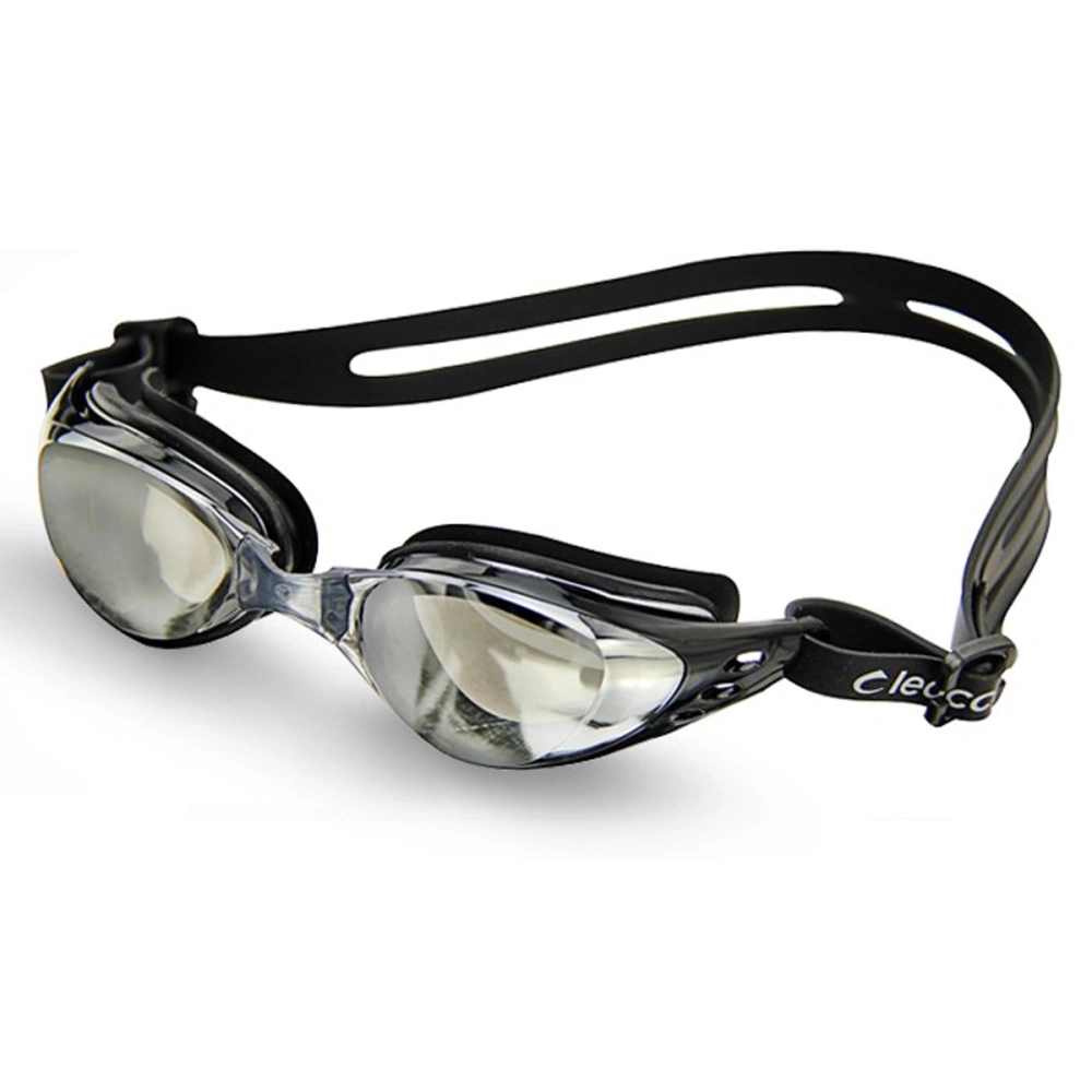 Leacco DL603 Adjustable Unisex Adult Non Fogging Anti-UV Swimming Goggles Swim Glasses (Black)