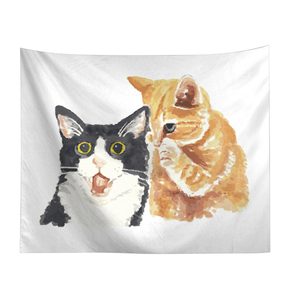 1pc Cartoon Cat Pattern Printed Hanging Tapestry Beach Towel Cushion Decorative Photogaphy Background Cloth for Kids (150x100cm)