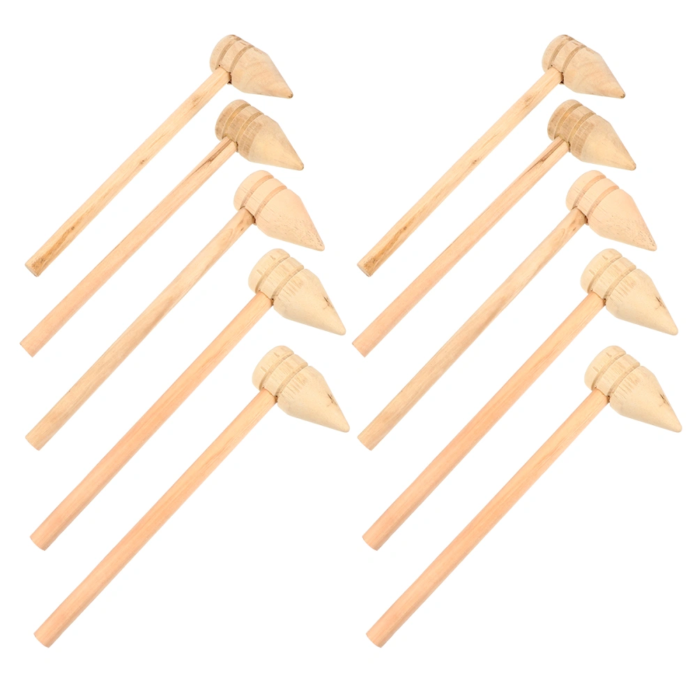 10pcs Pointed Hammers Mini Mallets Small Hammers Wooden Hammer Toy Hammer