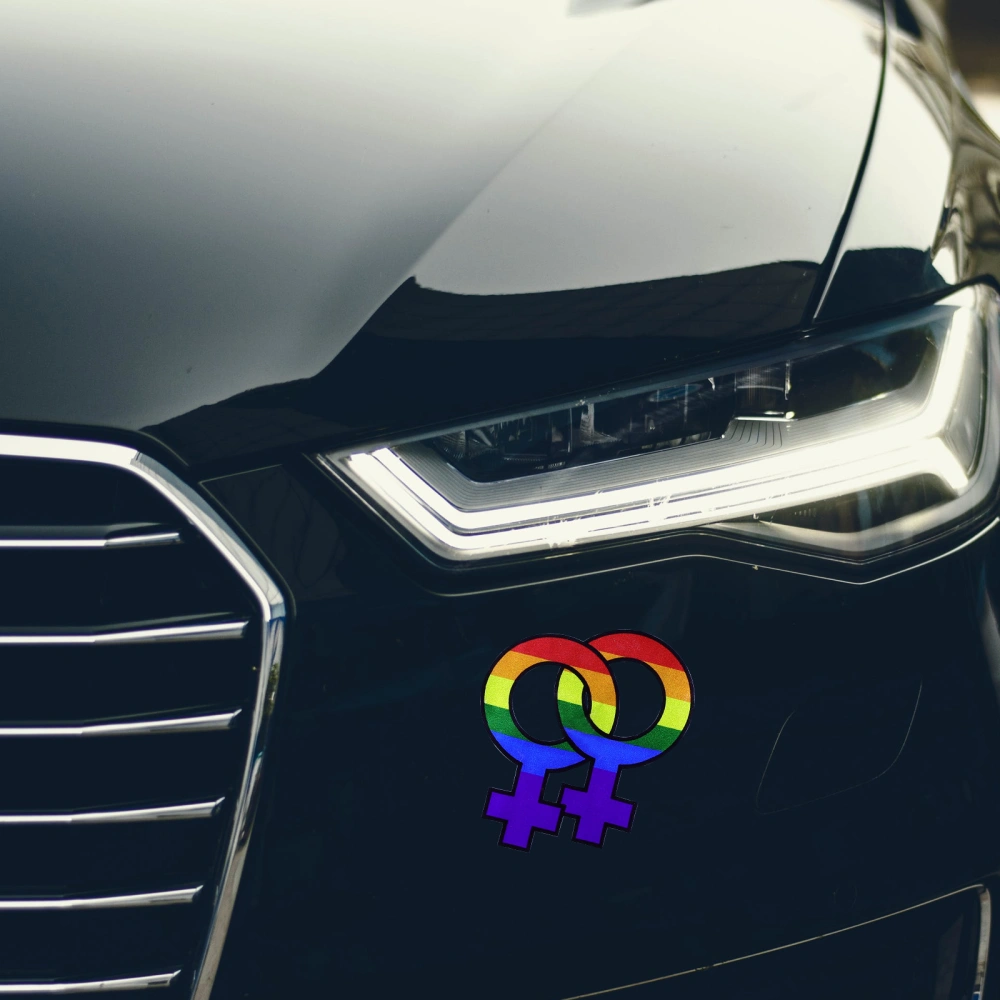 2pcs Chic Rainbow Theme Sticker Irregular Auto Decals Personalized Sticker