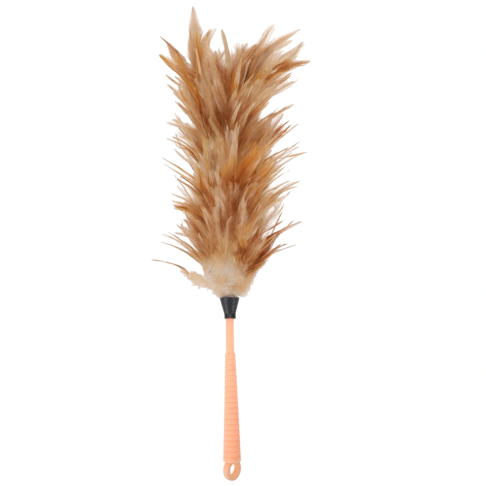 1PC Household Handle Duster Supple Chicken Feather Duster Dust Cleaning Tool