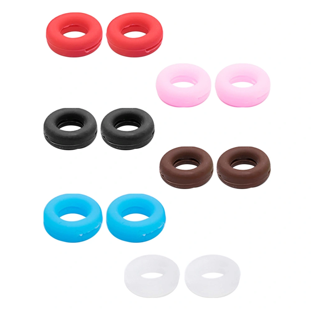 12 Sets Colourful Glasses Silicone Round Shape Sleeve Round Silicone Anti-Skid Ring