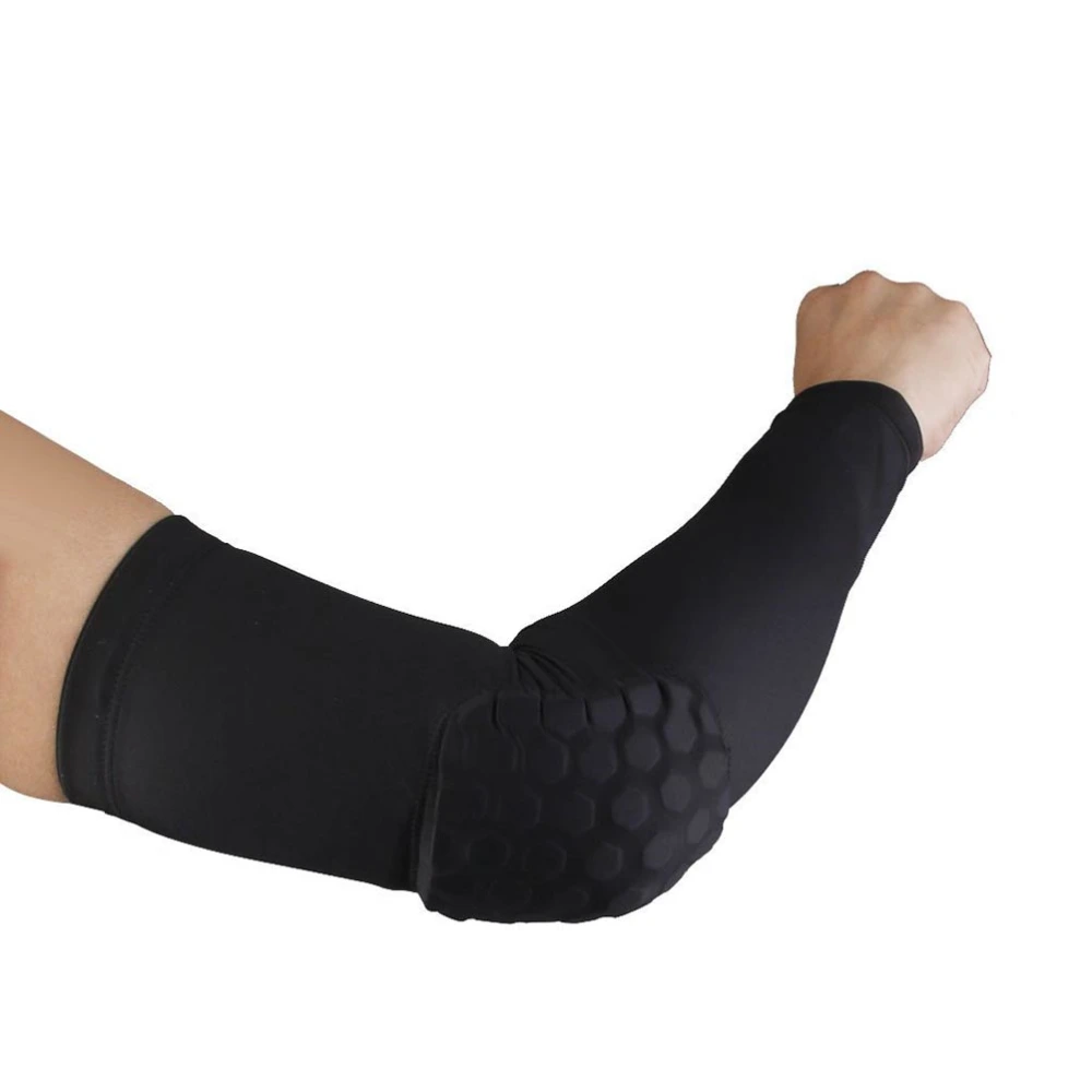 Arm Sleeve Elbow Support Protector for Cycling Basketball - Size L (Black)