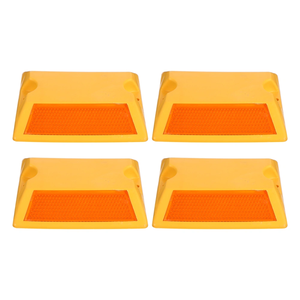 4pcs Highway Road Deceleration Plate Buffer Pad Speeds Limit Reflective Blocks